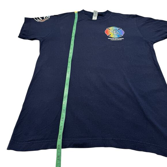 UC Davis Fire Serving with Pride Navy Blue Tee Size Small Mens Unisex Rainbow - Picture 8 of 8